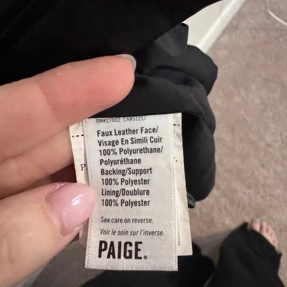 PAIGE Black Faux Leather Mini Dress, Size Large - Picture 4 of 8